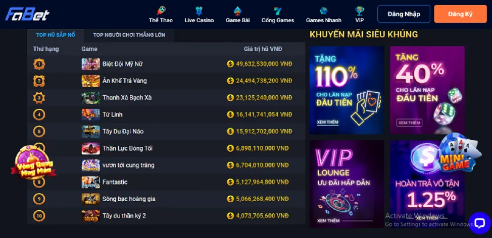 Trò chơi casino mới tại ww888